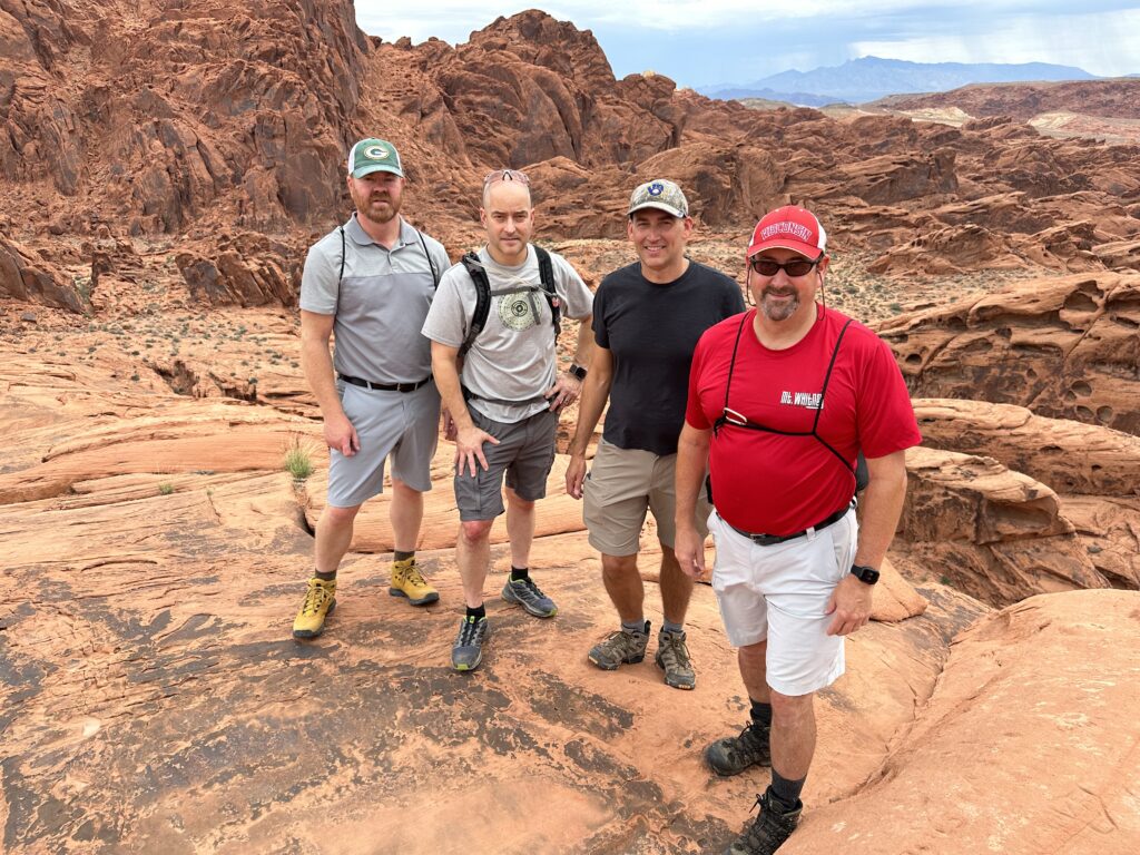 Four Foth members hiking in Nevada